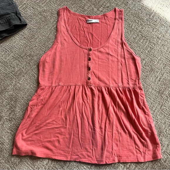 Sonoma Tops - Sonoma Coral Button-Front Scoop Tank